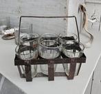 Brocante rekje met glaasjes, Antiek en Kunst, Ophalen of Verzenden