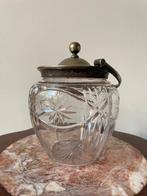 Glas koektrommel ("biscuit barrel") - verzilverd, Ophalen of Verzenden