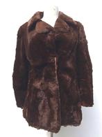 70s synthetische bontjas * Vintage * mantel, Ophalen of Verzenden, Gedragen, Maat 38/40 (M), Bruin