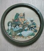 Dienblad,dieren,blik,kleur,doorsnede 32 cm,metaal,blik., Ophalen of Verzenden