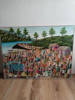 Levendig Markt Tafereel - Schilderij, Antiek en Kunst, Kunst | Schilderijen | Klassiek, Ophalen