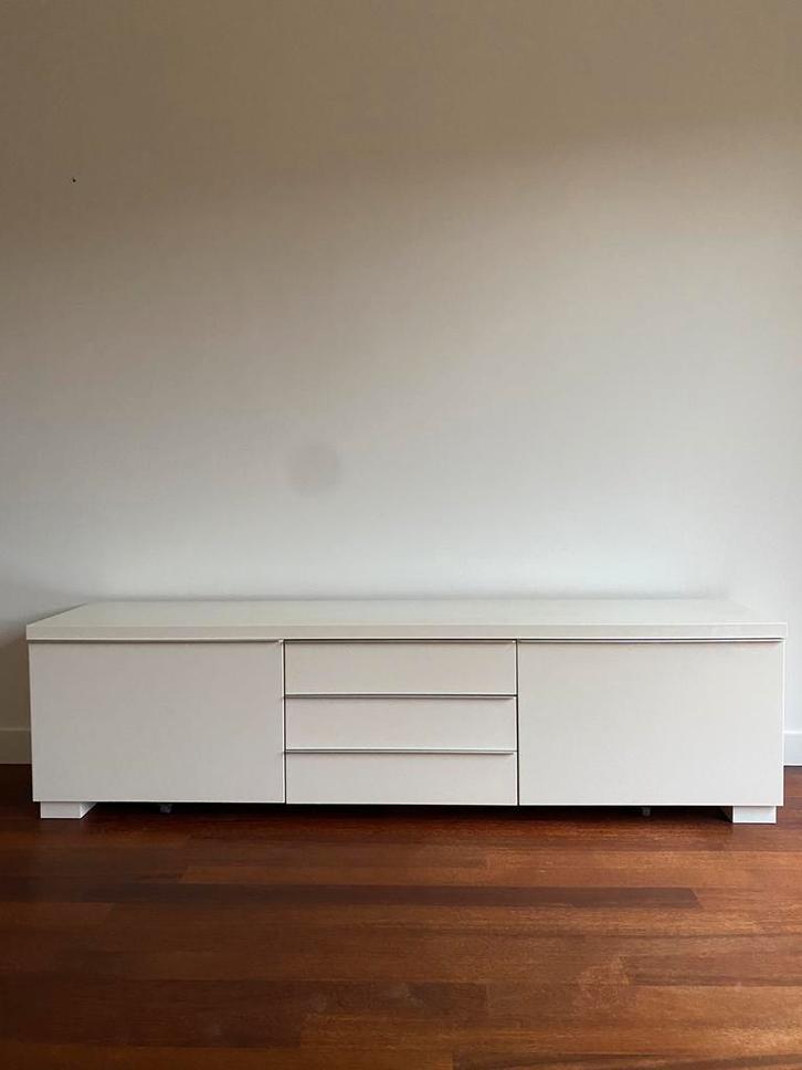 TV-meubel Ikea Besta Burs 1.80 wit/creme, Huis en Inrichting, Kasten | Televisiemeubels, Gebruikt, Minder dan 100 cm, 150 tot 200 cm