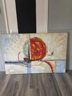 Partij van 8 grote abstracte schilderijen - mag ook los, Ophalen