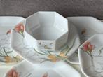 Arcopal 6 ontbijtborden + serveerschaal octime fleur, Huis en Inrichting, Ophalen of Verzenden, Bord(en), Overige stijlen, Glas