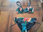 Bikini maat M C zgan zwart bloemen. Hünkemuller, Ophalen of Verzenden, Zo goed als nieuw, Zwart, Bikini
