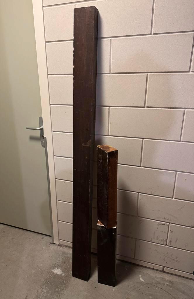 Drie balken. Vermoedelijk hardhout., Doe-het-zelf en Verbouw, Hout en Planken, Gebruikt, Balk, Overige houtsoorten, Minder dan 200 cm