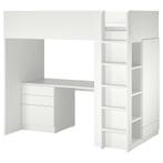 Ikea SMÅSTAD Hoogslaper met bureau 90x200 cm, Ophalen, Zo goed als nieuw, Hoogslaper