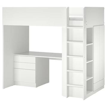 Ikea SMÅSTAD Hoogslaper met bureau 90x200 cm beschikbaar voor biedingen