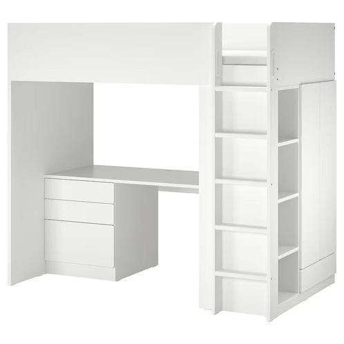 Ikea SMÅSTAD Hoogslaper met bureau 90x200 cm, Kinderen en Baby's, Kinderkamer | Stapelbedden en Hoogslapers, Zo goed als nieuw