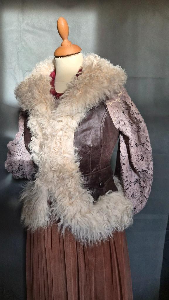 Prachtig Leren Gilet | 100% Shearling / Lammy | bebe, Kleding | Dames, Bodywarmers, Zo goed als nieuw, Maat 36 (S), Bruin, Verzenden