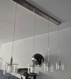 Hanglamp eettafel 4 lampen glas halogeen extra lampjes, Huis en Inrichting, Ophalen, Gebruikt, Glas, 75 cm of meer