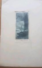 Ets Hermann Thiele 1867-1956 boten op rivier, Antiek en Kunst, Ophalen