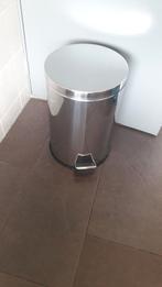 NIEUWE RVS PRULLENBAK 20L, Huis en Inrichting, Woonaccessoires | Prullenbakken, Ophalen, Met pedaal, Nieuw, Rvs