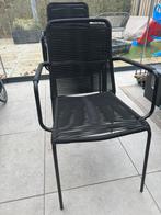 Tuinstoel zwart 6 x stapelbaar, Ophalen, Zo goed als nieuw, Kunststof, Stapelbaar