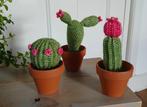 Handmade - set van 3 cactussen in terracottapotjes, Ophalen of Verzenden, Nieuw