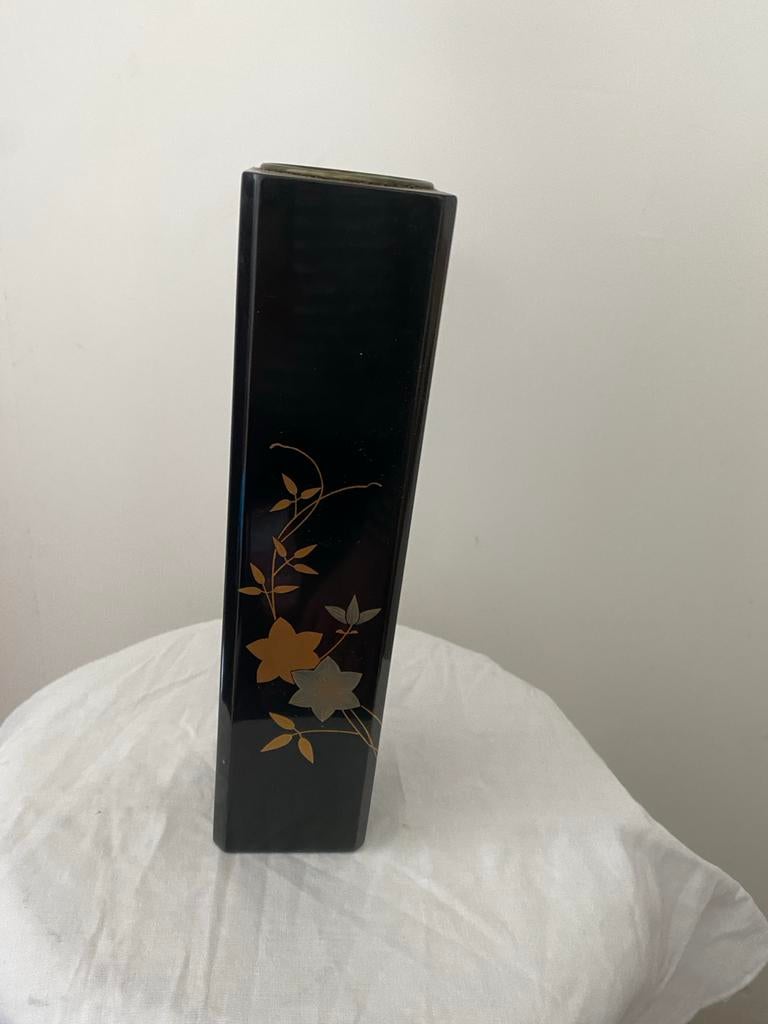 Japanse Ikebana Vaas met Koper & Maki, Overige materialen, Gebruikt, Zwart, Ophalen of Verzenden