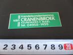 sticker budel handelsonderneming van cranenbroek, Ophalen, Zo goed als nieuw, Bedrijf of Vereniging