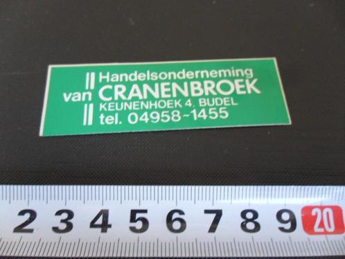 sticker budel handelsonderneming van cranenbroek, Verzamelen, Stickers, Zo goed als nieuw, Bedrijf of Vereniging, Ophalen