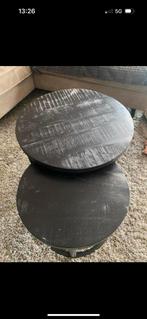Mangohouten salontafel, Huis en Inrichting, Tafels | Salontafels, Ophalen, 50 tot 100 cm, Rond, Zo goed als nieuw