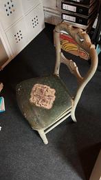 Antieke vitage stoel geborduurd groen, Ophalen