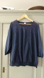 MS Mode donkerblauwe blouse met kant, maat 46, Kleding | Dames, Blouses en Tunieken, Maat 46/48 (XL) of groter, Zo goed als nieuw