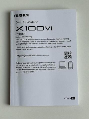 Fujifilm X100VI Handleiding - Nederlandstalig beschikbaar voor biedingen