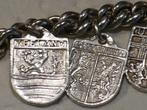 Zilveren bedelarmband met 5 zilveren Nederlandse provincies., Antiek en Kunst, Antiek | Goud en Zilver, Verzenden, Zilver