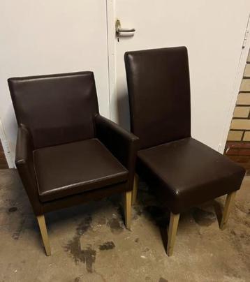 2 Bruine leren horeca restaurant stoelen nieuw, showroom beschikbaar voor biedingen