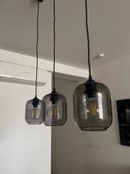 Hanglampen smoke glas, Huis en Inrichting, Lampen | Hanglampen, Ophalen of Verzenden, Zo goed als nieuw, Glas, Minder dan 50 cm