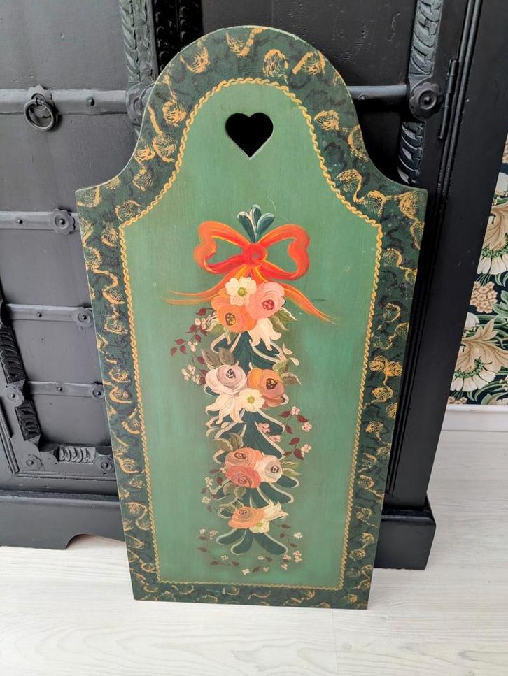 Bloemen Schilderij Paneel Hindeloopen, Antiek en Kunst, Kunst | Schilderijen | Klassiek, Ophalen of Verzenden