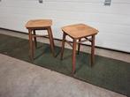 Leuke Vintage gebruikte houten kruk krukjes 2x. Wauw Kijk,, Ophalen, Gebruikt, Twee, Bruin
