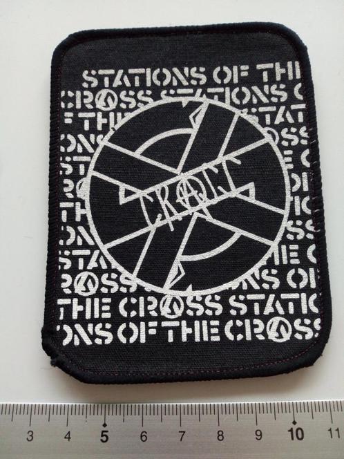 Crass  zeldzame 80's Stations of the Crass patch c294 PUNK, Verzamelen, Muziek, Artiesten en Beroemdheden, Nieuw, Kleding, Verzenden