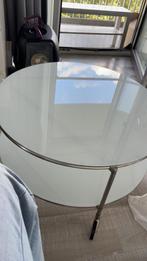 Witte salontafel op wielen, Ophalen, Gebruikt, Rond, 50 tot 100 cm