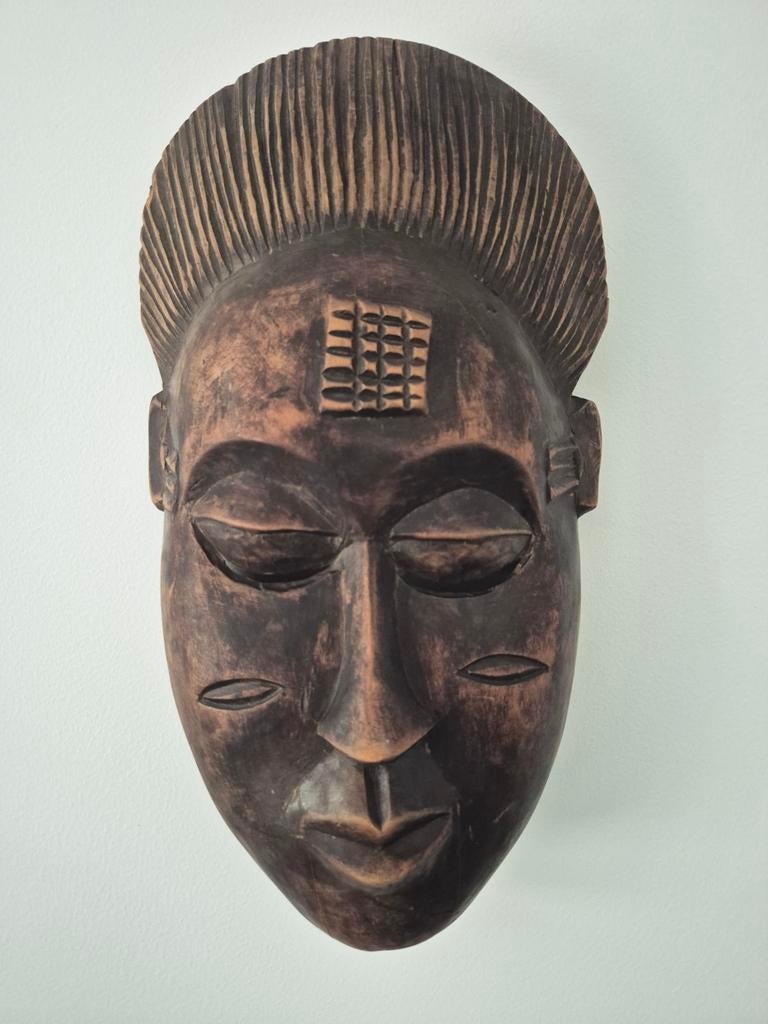 Afrikaans houten masker Baule stijl, Ophalen of Verzenden