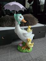 Tuinbeeld Eend met Kuikens en Paraplu, Ophalen of Verzenden, Nieuw