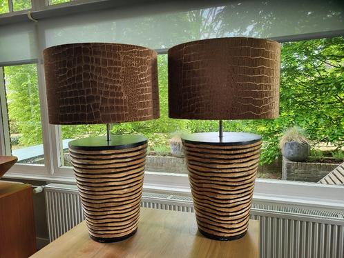 2 unieke schemerlampen, Huis en Inrichting, Lampen | Lampenkappen, Zo goed als nieuw, 50 cm of meer, Rond, Ophalen