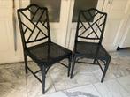 2 zwarte chippendale/ faux bamboe stoelen, Ophalen of Verzenden