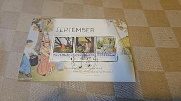 postzegel velletjes gestempeld fraai maand september  beschikbaar voor biedingen
