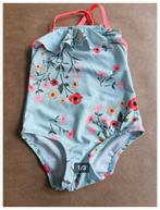 Blauw badpak met bloemetjes Maat 62-68 h4, Kinderen en Baby's, Babykleding | Maat 62, Meisje, Hema, Onbekend, Ophalen of Verzenden