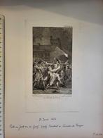 Gravure: De raadpensionaris J. de Wit aangevallen en swaa, Antiek en Kunst, Kunst | Etsen en Gravures, Ophalen of Verzenden