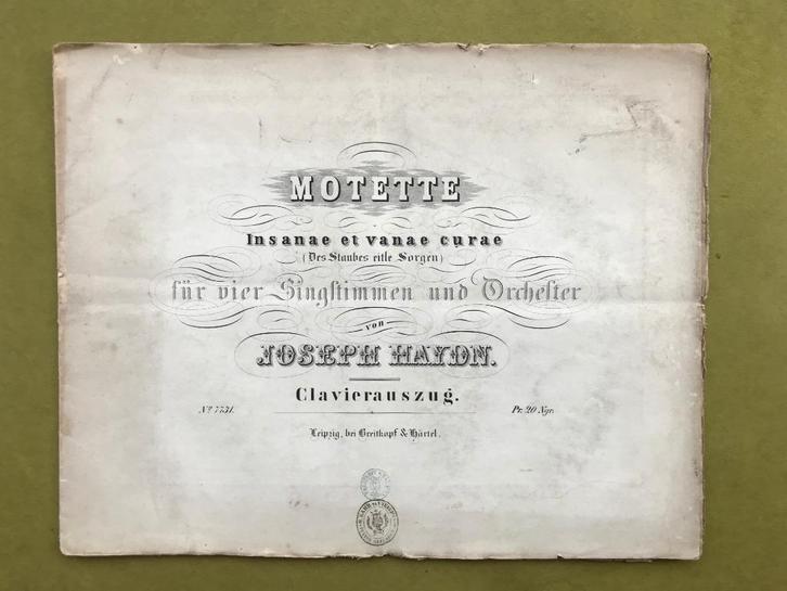 Joseph Haydn - Motette Insanae et Vanae Curae, Muziek en Instrumenten, Bladmuziek, Gebruikt, Artiest of Componist, Klassiek, Piano