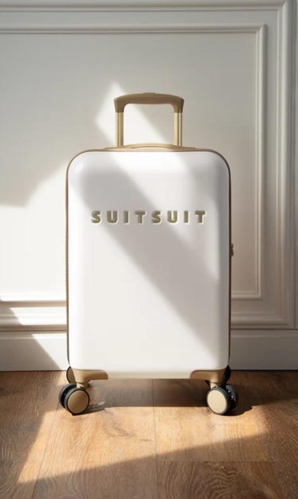 ✅ SUITSUIT Fusion White Swan koffer 55 cm - NIEUW, Sieraden, Tassen en Uiterlijk, Koffers, Nieuw, Hard kunststof, 50 tot 60 cm