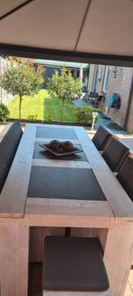 Stijgerhout tuinset 6 persoons, Ophalen, Zo goed als nieuw, Bank