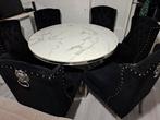 Marmeren tafel met zes stoelen, Ophalen, Gebruikt