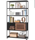 Nieuw in doos Stijlvolle Open Kast met Houten Details, Met plank(en), Zo goed als nieuw, Metaal, 150 tot 200 cm