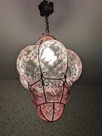 Murano glas, geblazen model van roze Venetiaans Murano Glas, Huis en Inrichting, Lampen | Hanglampen, Ophalen, Gebruikt, Glas