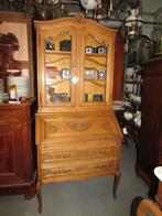 Barok eiken secretair vitrinekast queen anne stijl 250,00, Ophalen of Verzenden, Zo goed als nieuw, Barok eiken queen anne stijl