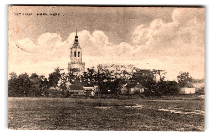 Dronrijp, (tussen Franeker en Leeuwarden) Herv. Kerk, Verzamelen, Ansichtkaarten | Nederland, Gelopen, Friesland, 1920 tot 1940