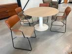 Nieuw Leolux Columna Eettafel rond Design tafel Eiken hout