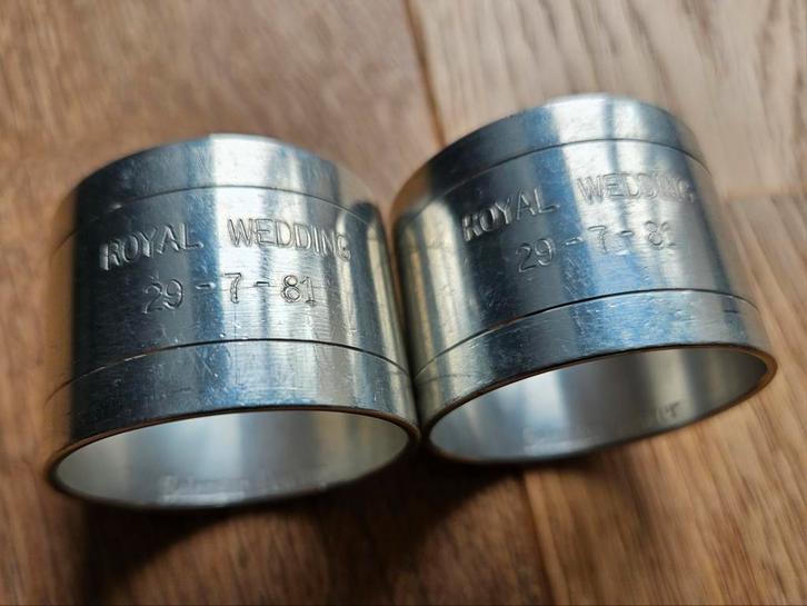 Selangor Pewter Servetringen Royal Wedding 1981, Antiek en Kunst, Antiek | Tin, Ophalen of Verzenden